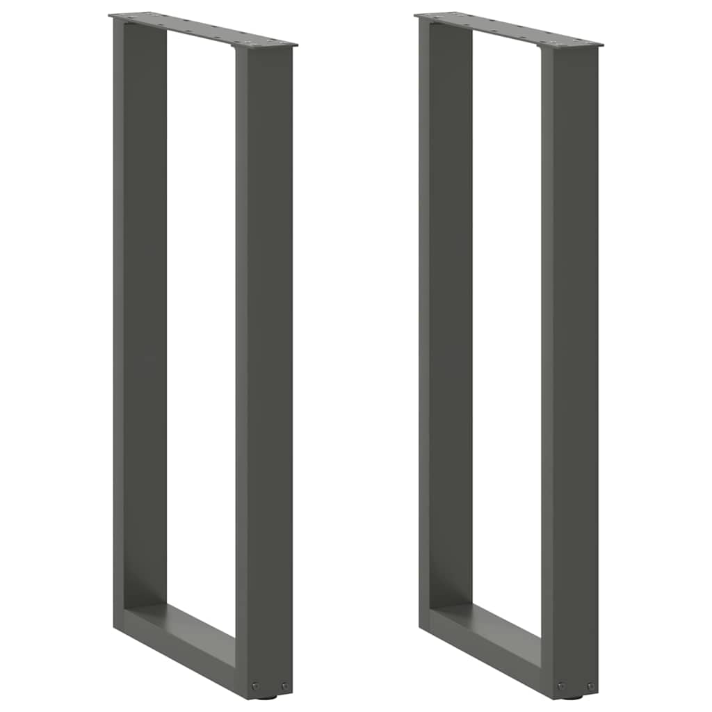 Pieds de table de bar en U 2 pièces Anthracite 50 x (100-101) cm Acier