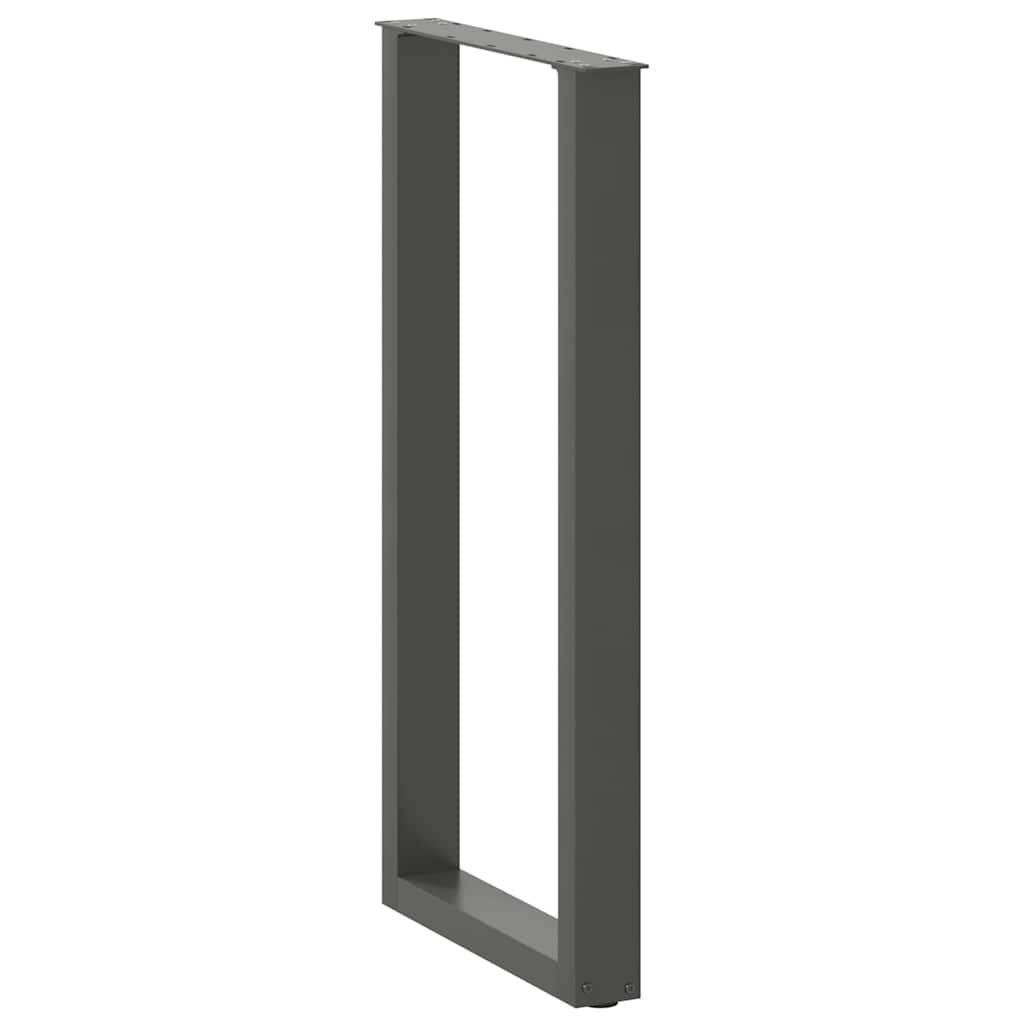 Pieds de table de bar en U 2 pièces Anthracite 50 x (100-101) cm Acier