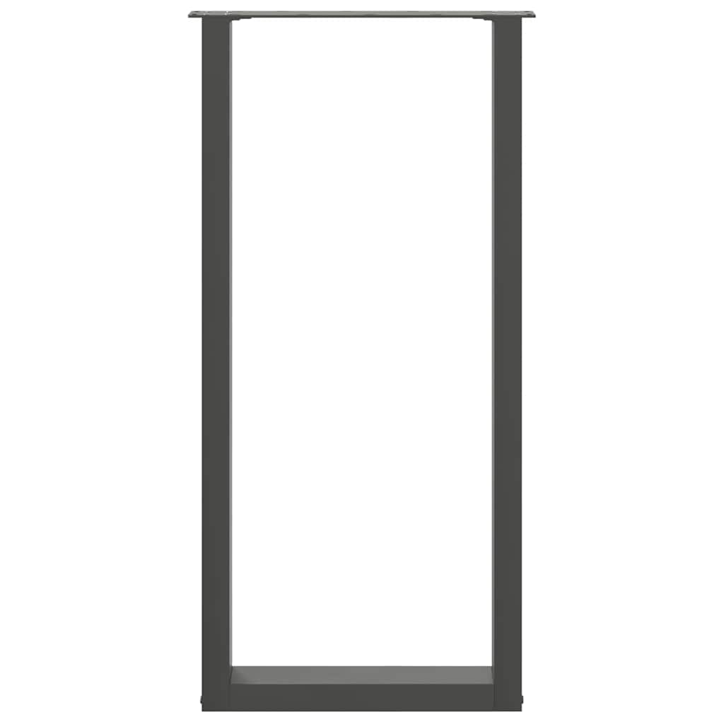 Pieds de table de bar en U 2 pièces Anthracite 50 x (100-101) cm Acier