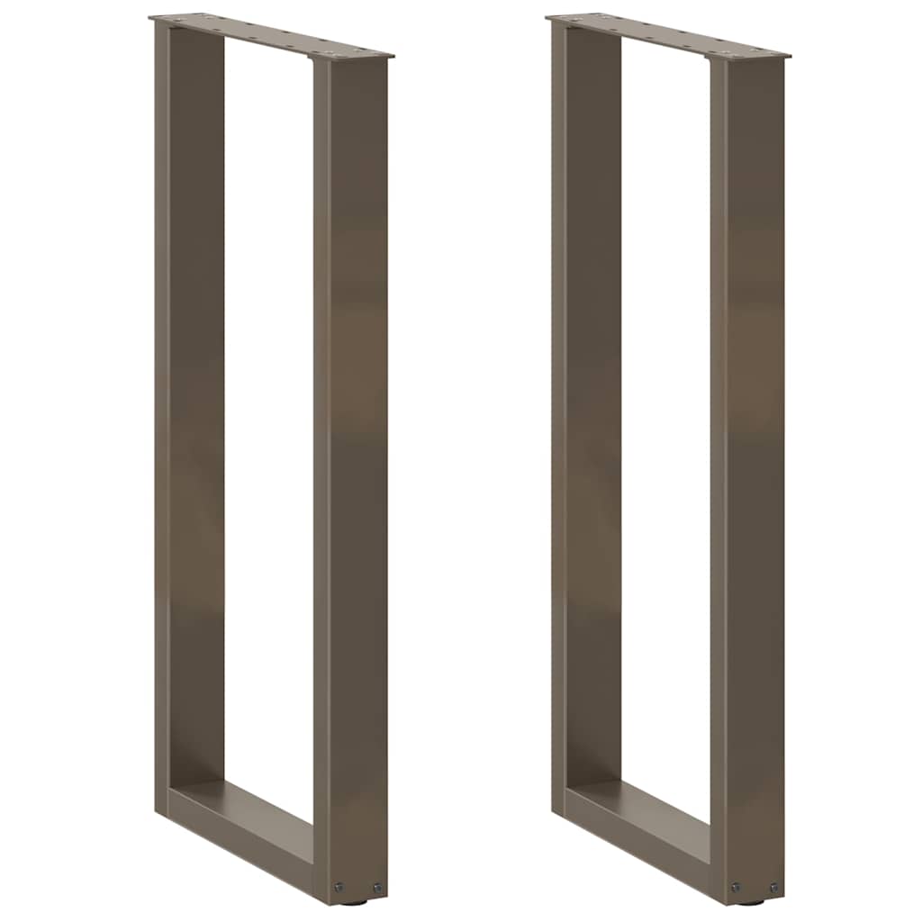 Pieds de table de bar en forme de U, 2 pièces, acier naturel, 50 x (100-101) cm - XIOS