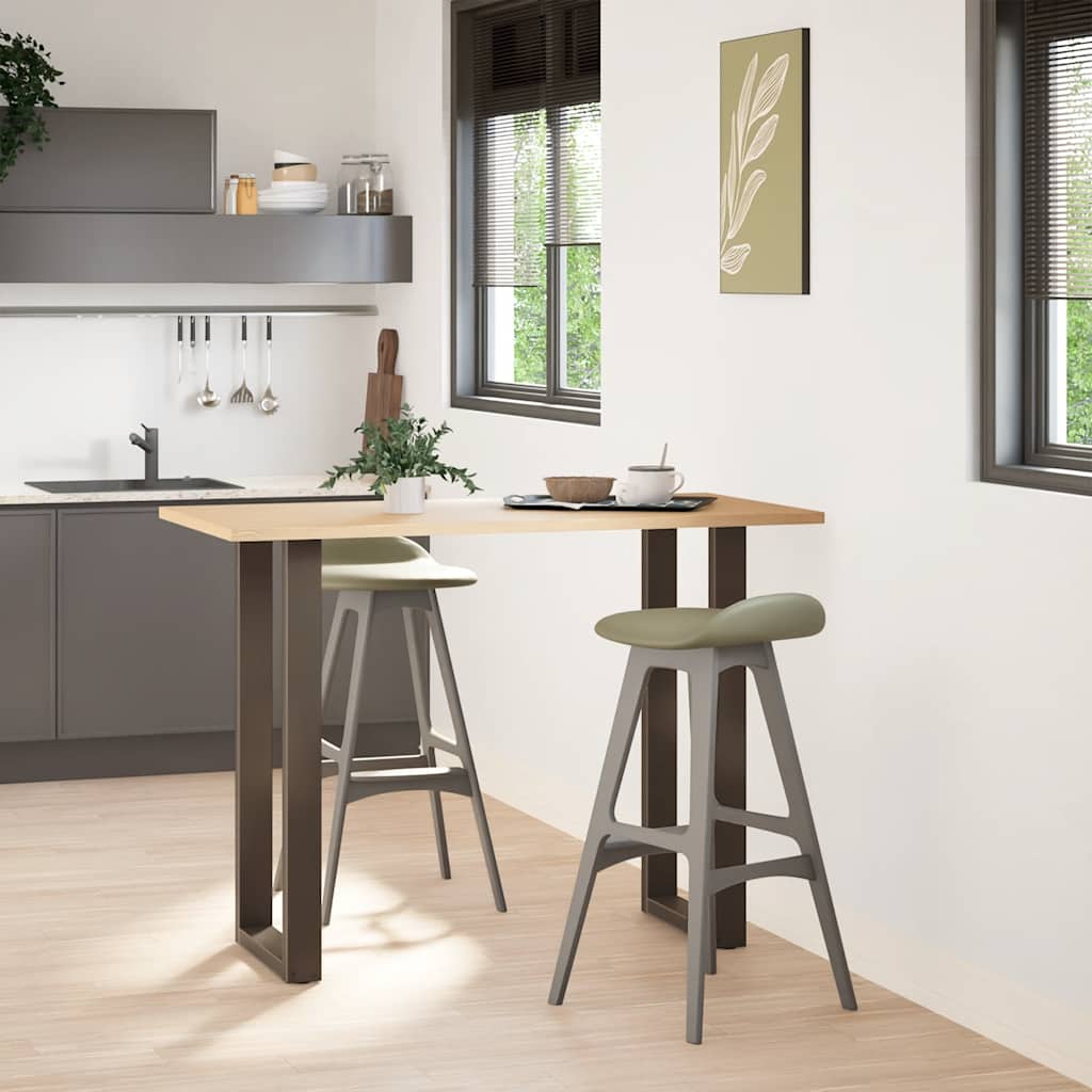 Pieds de table de bar en forme de U, 2 pièces, acier naturel, 50 x (100-101) cm - XIOS