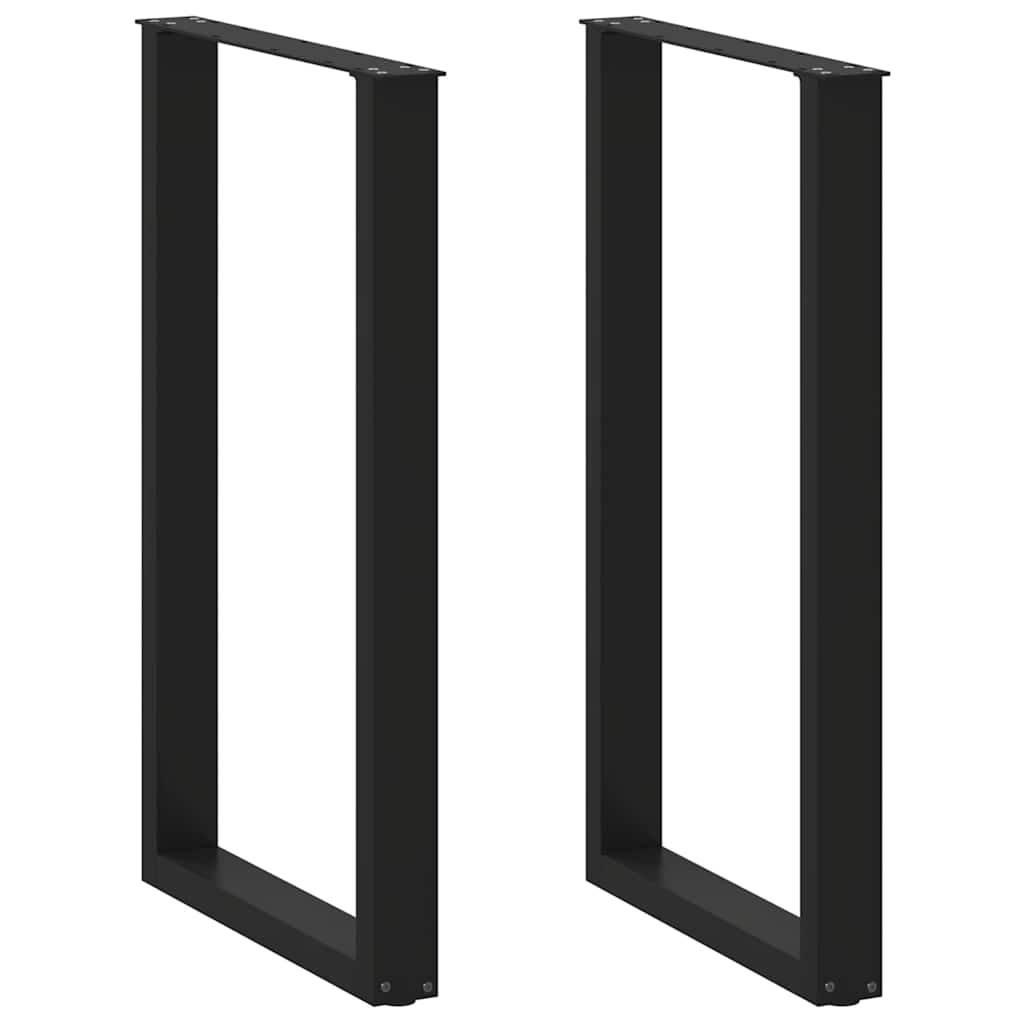 Pieds de table de bar en U, 2 pièces, noir, 60 x (100-101) cm, acier - XIOS