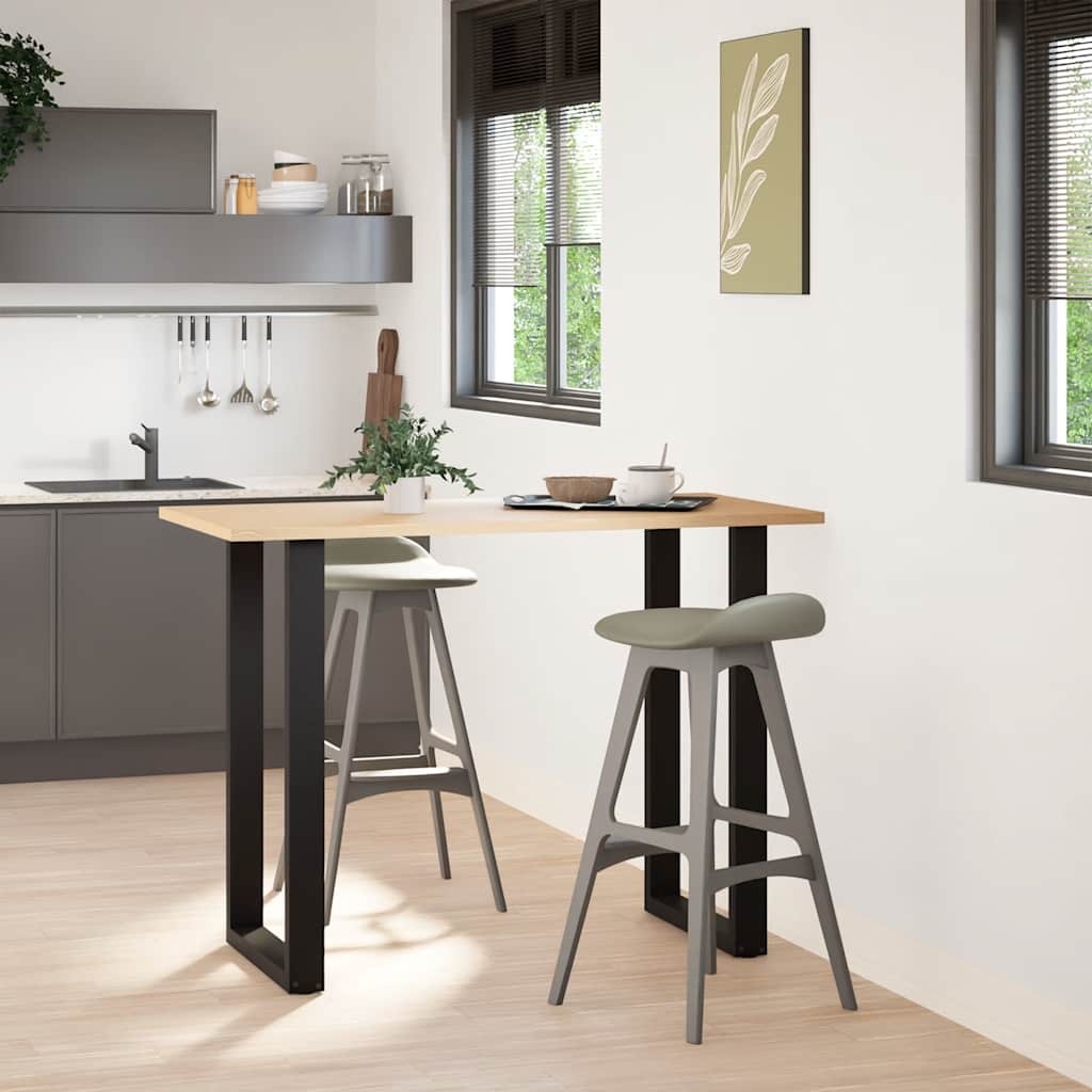 Pieds de table de bar en U, 2 pièces, noir, 60 x (100-101) cm, acier - XIOS