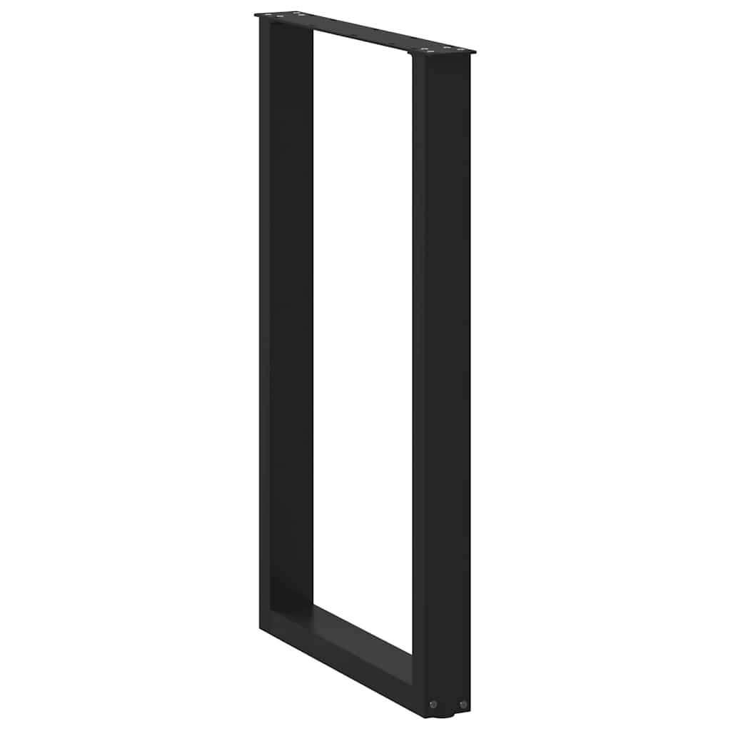 Pieds de table de bar en U, 2 pièces, noir, 60 x (100-101) cm, acier - XIOS