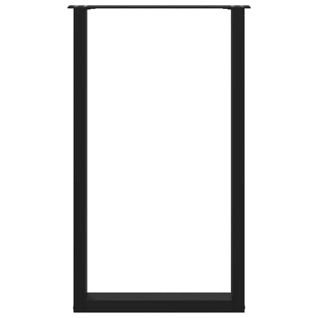 Pieds de table de bar en U, 2 pièces, noir, 60 x (100-101) cm, acier - XIOS