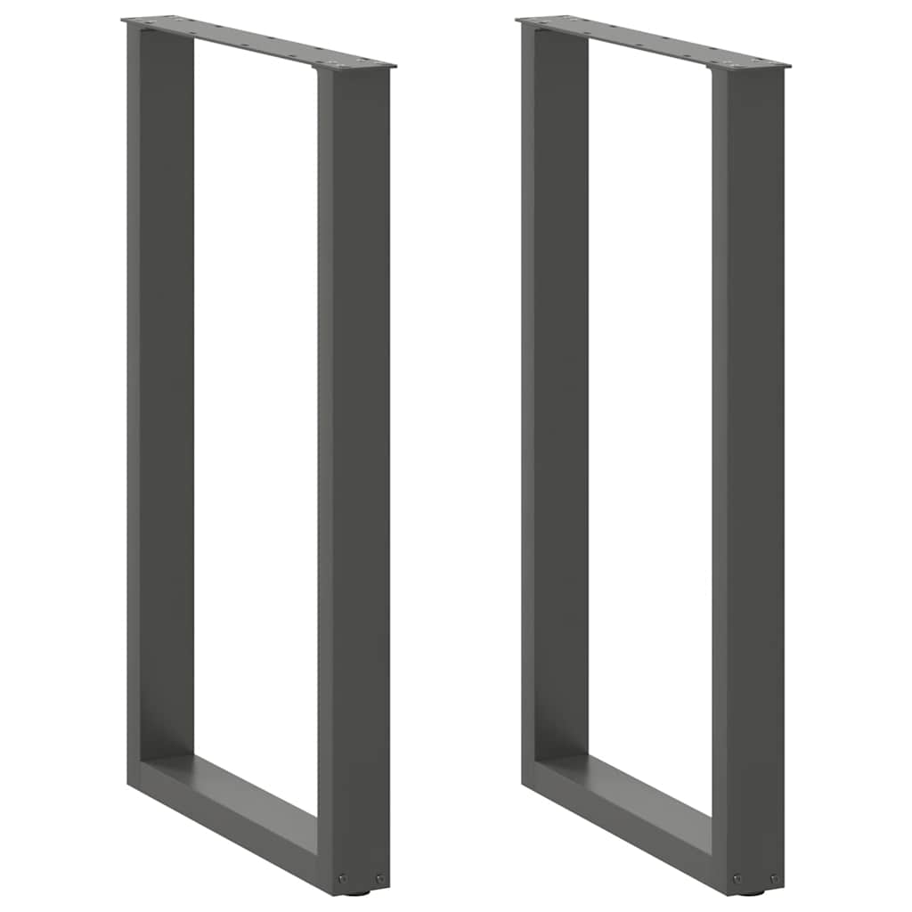 Pieds de table de bar en U 2 pièces Anthracite 60 x (100-101) cm Acier - XIOS