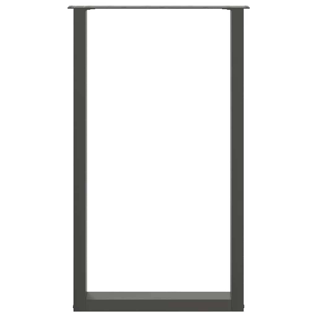 Pieds de table de bar en U 2 pièces Anthracite 60 x (100-101) cm Acier - XIOS