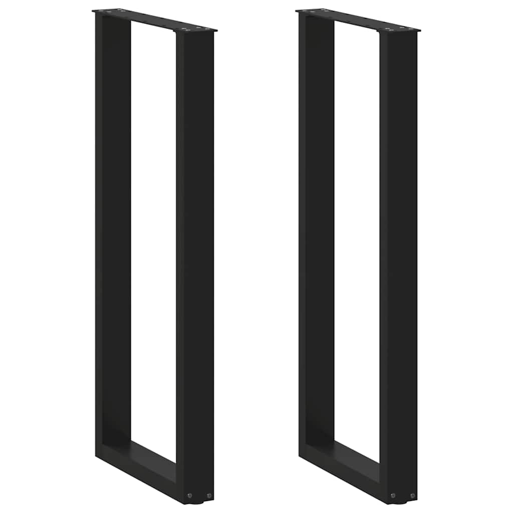 Pieds de table de bar en U, 2 pièces, noir, 40 x (110-111) cm, acier - XIOS