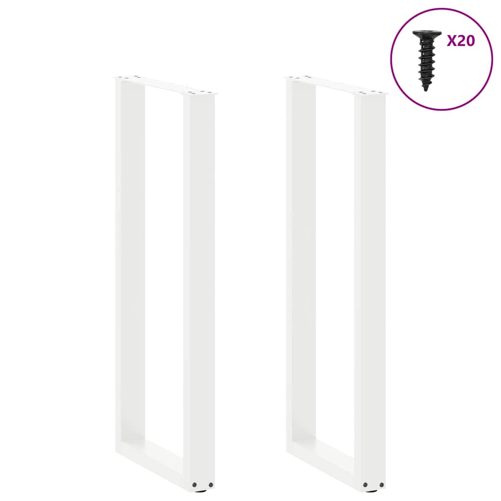 Pieds de table de bar en U, 2 pièces, blanc, 40 x (110-111) cm, acier - XIOS