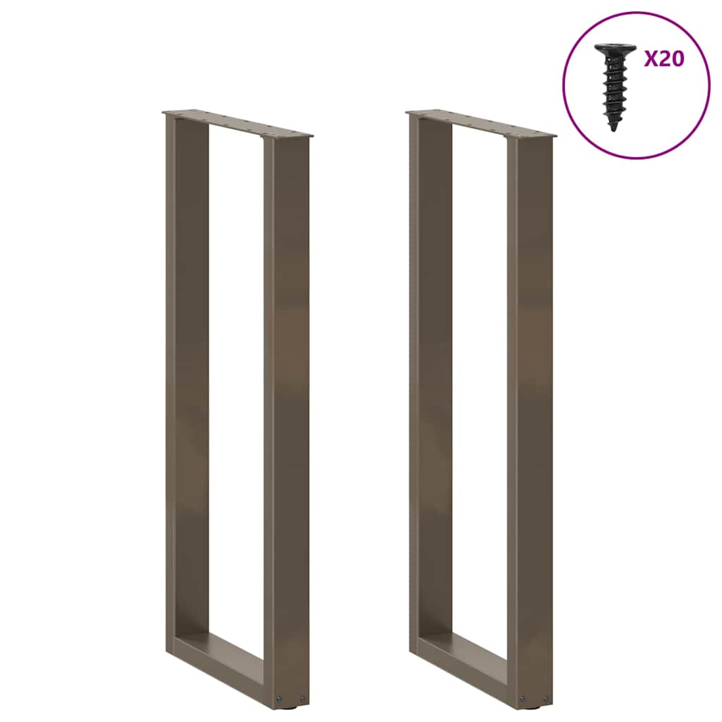 Pieds de table de bar en U 2 pièces Acier naturel 40 x (110-111) cm Acier - XIOS