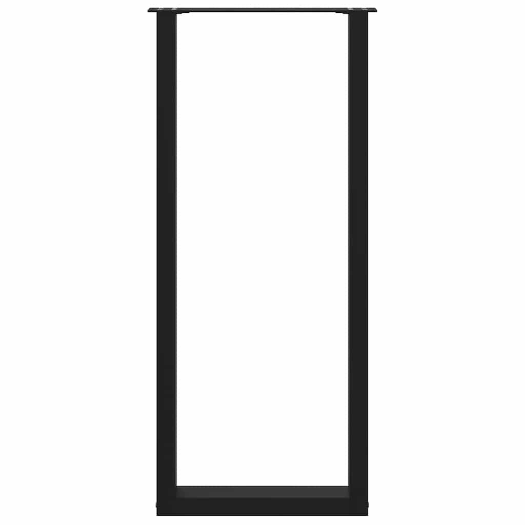 Pieds de table de bar en U, 2 pièces, noir, 50 x (110-111) cm, acier - XIOS