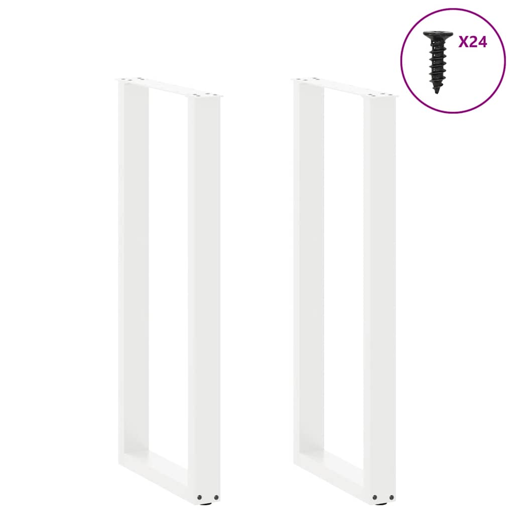 Pieds de table de bar en U, 2 pièces, blanc, 50 x (110-111) cm, acier - XIOS