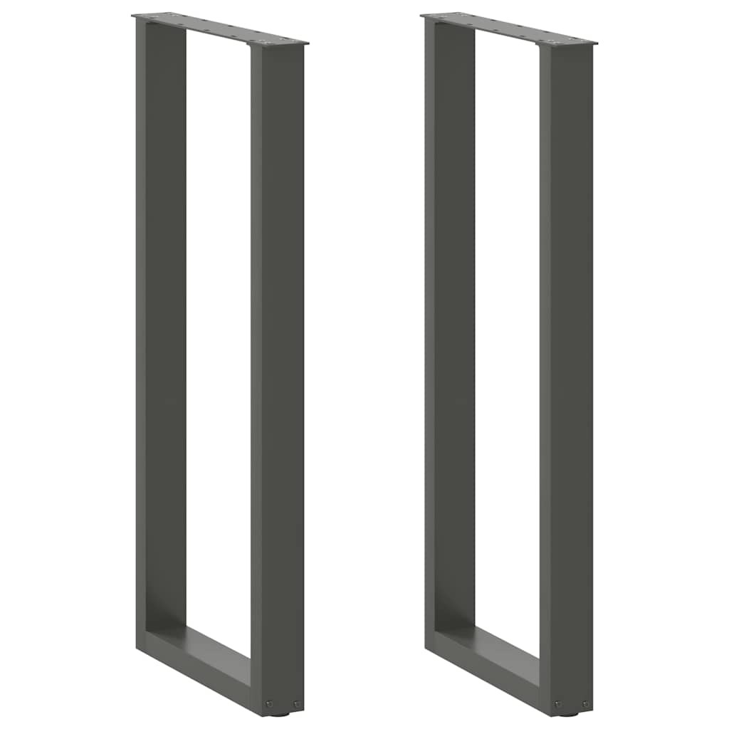 Pieds de table de bar en U 2 pièces Anthracite 50 x (110-111) cm Acier