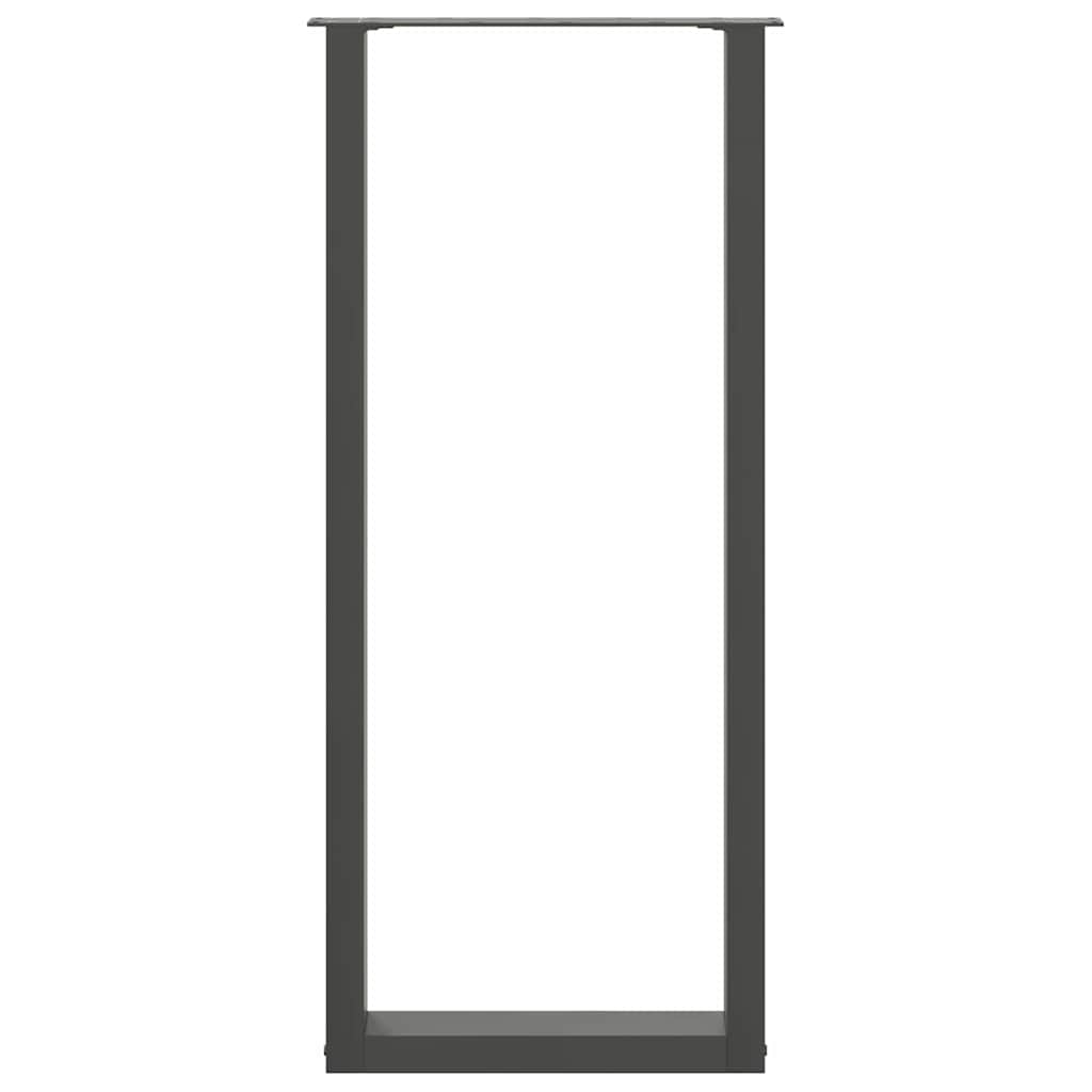 Pieds de table de bar en U 2 pièces Anthracite 50 x (110-111) cm Acier