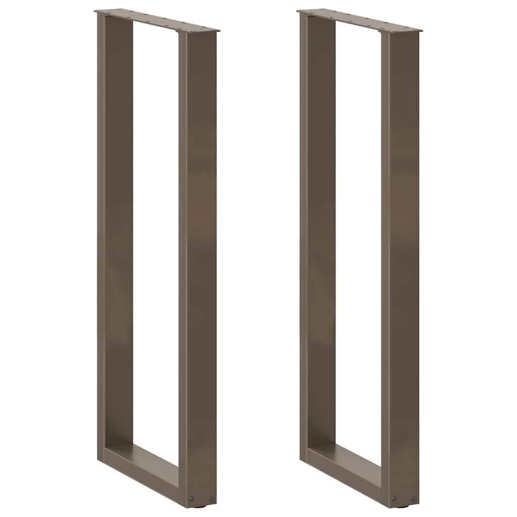 Pieds de table de bar en forme de U, 2 pièces, acier naturel, 50 x (110-111) cm XIOS