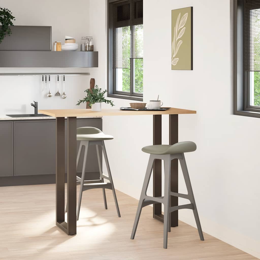 Pieds de table de bar en forme de U, 2 pièces, acier naturel, 50 x (110-111) cm XIOS