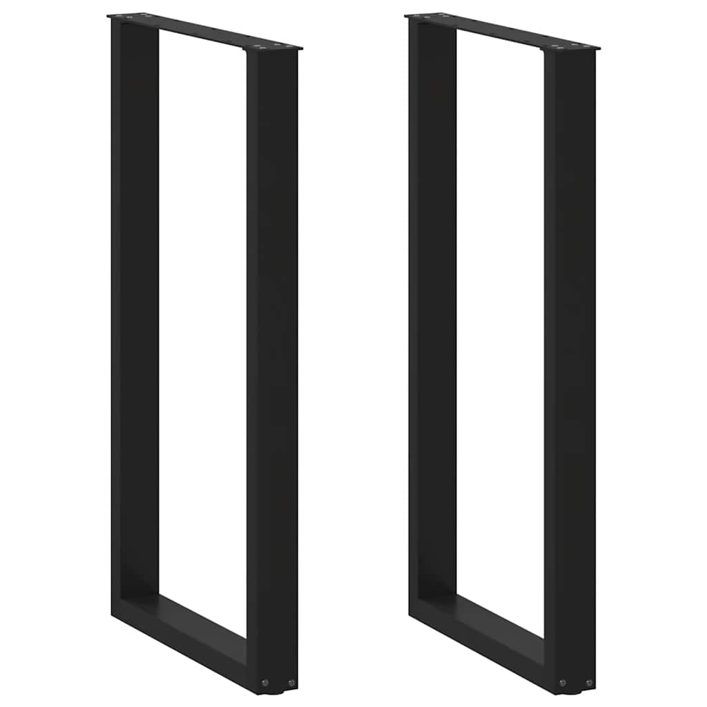 Pieds de table de bar en U, 2 pièces, noir, 60 x (110-111) cm, acier - XIOS
