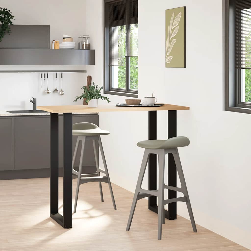 Pieds de table de bar en U, 2 pièces, noir, 60 x (110-111) cm, acier - XIOS