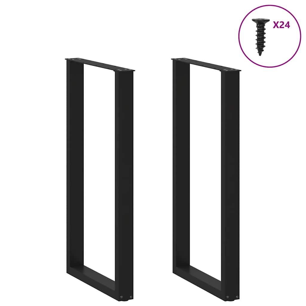 Pieds de table de bar en U, 2 pièces, noir, 60 x (110-111) cm, acier - XIOS