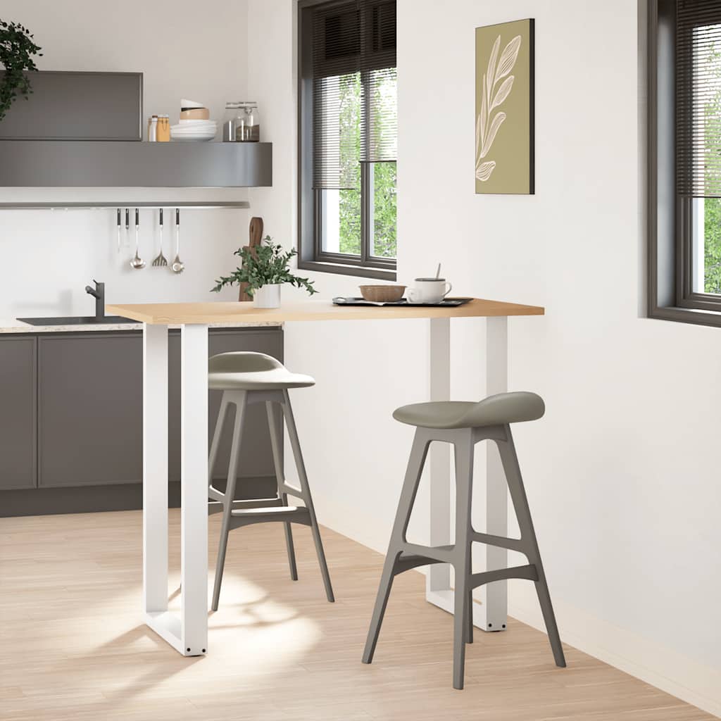 Pieds de table de bar en U, 2 pièces, blanc, 60 x (110-111) cm, acier - XIOS