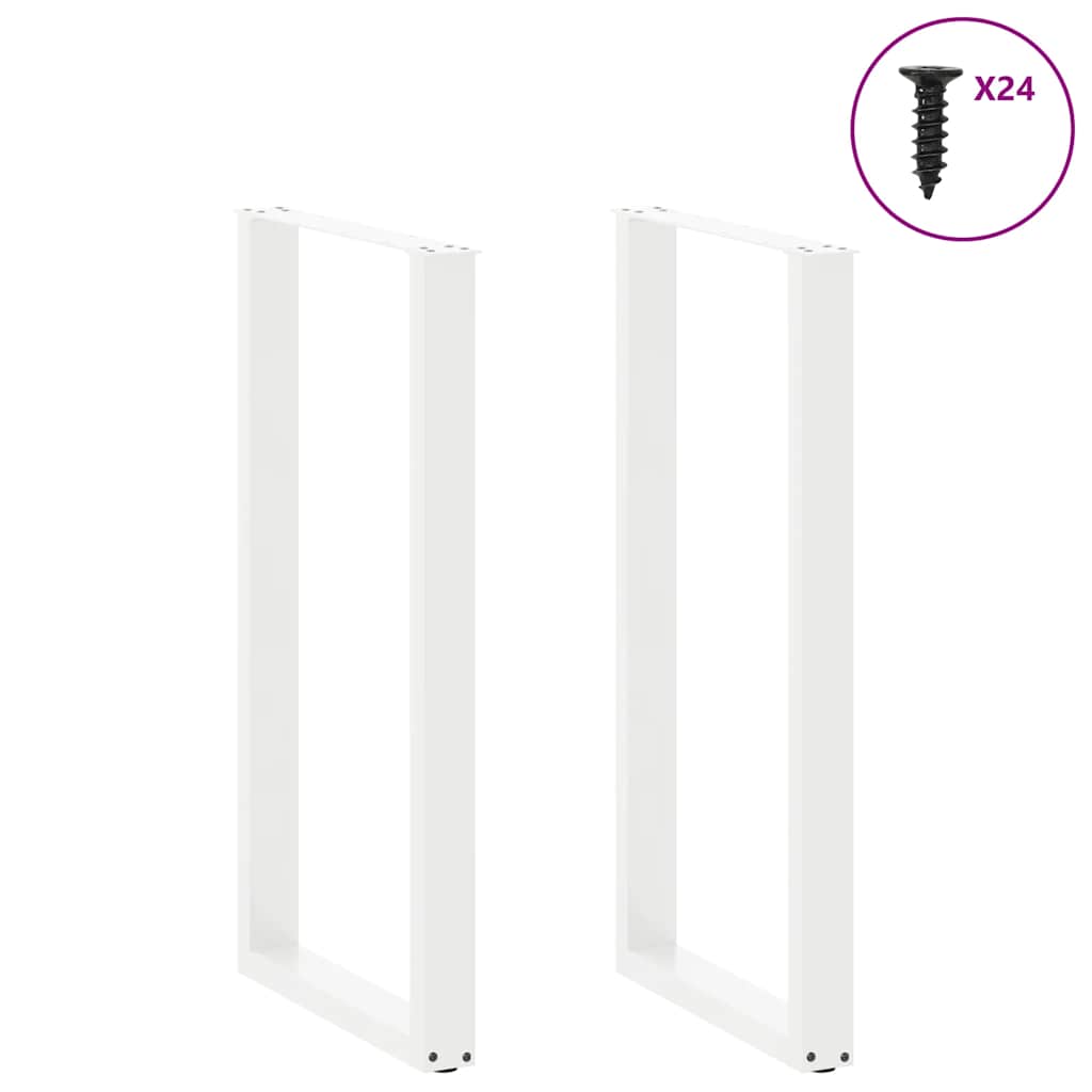 Pieds de table de bar en U, 2 pièces, blanc, 60 x (110-111) cm, acier - XIOS