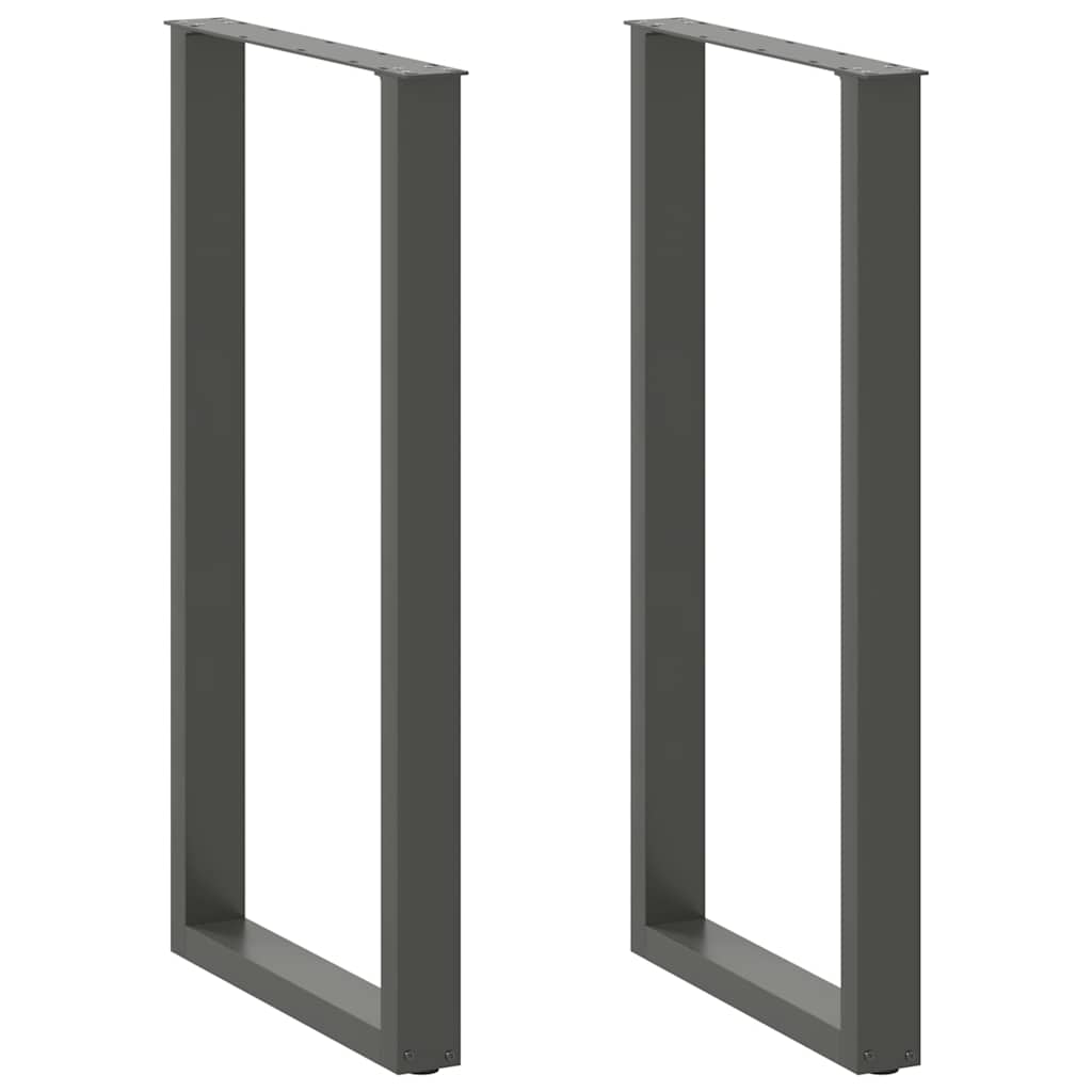 Pieds de table de bar en U 2 pièces Anthracite 60 x (110-111) cm Acier