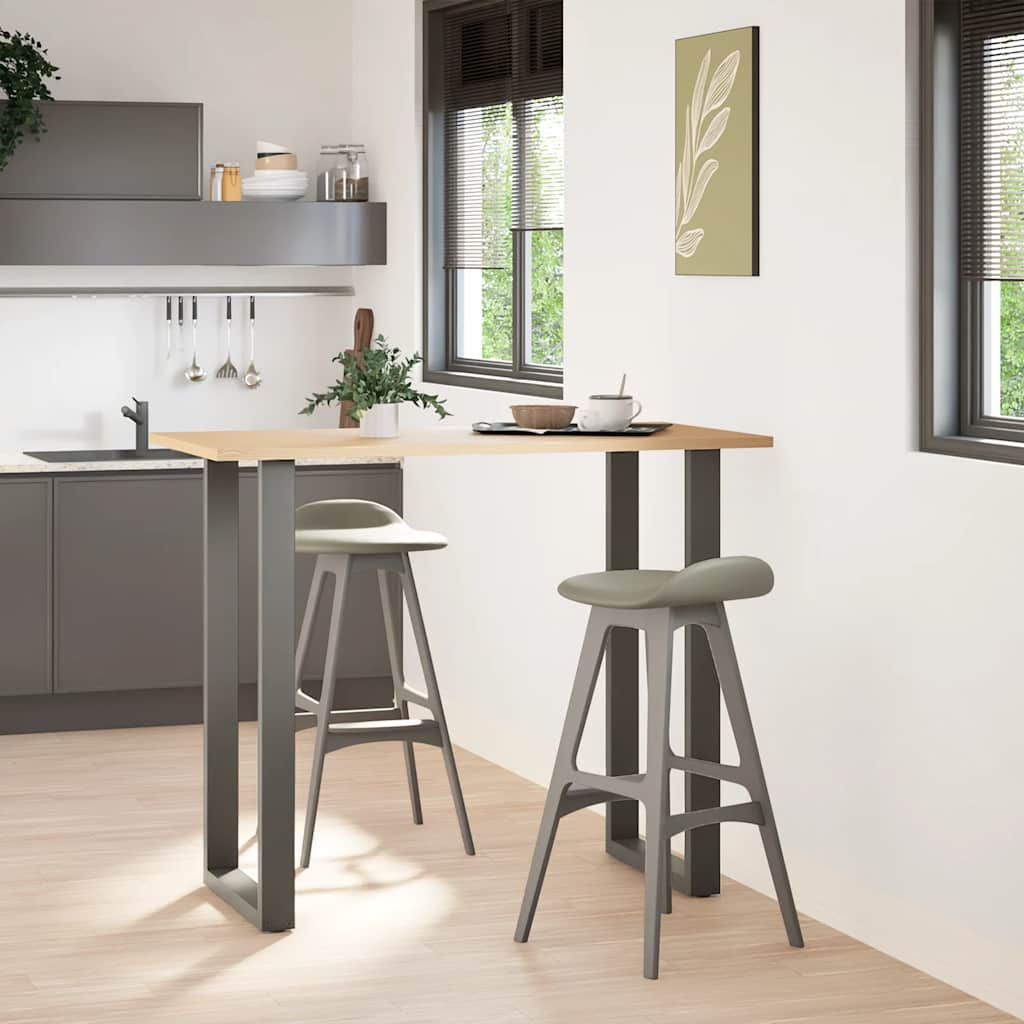 Pieds de table de bar en U 2 pièces Anthracite 60 x (110-111) cm Acier