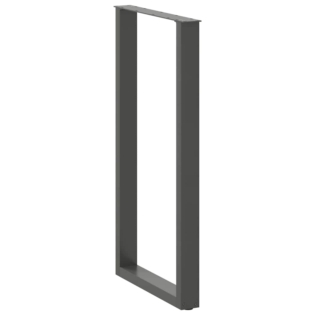 Pieds de table de bar en U 2 pièces Anthracite 60 x (110-111) cm Acier