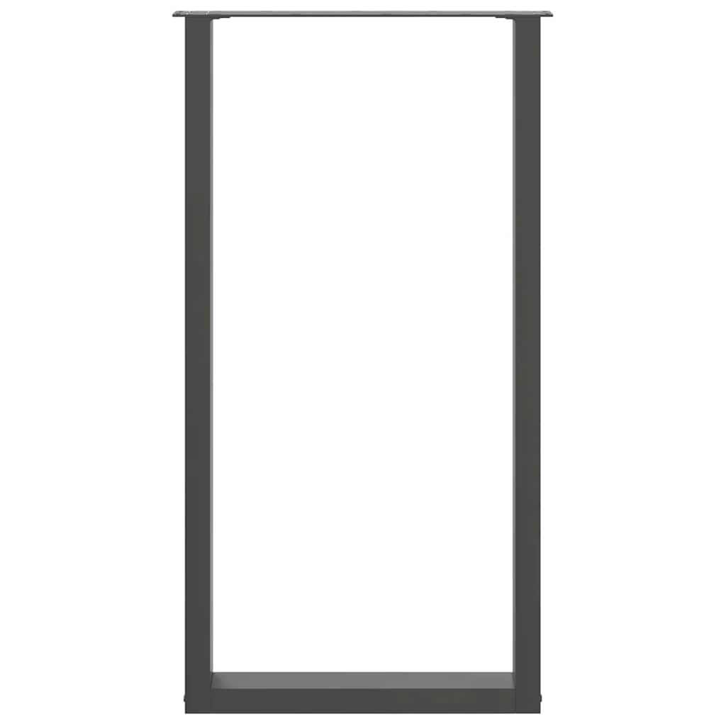 Pieds de table de bar en U 2 pièces Anthracite 60 x (110-111) cm Acier