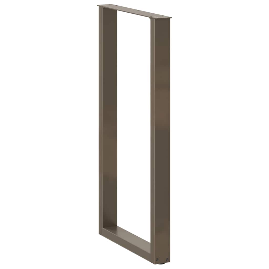 Pieds de table de bar en forme de U, 2 pièces, acier naturel, 60 x (110-111) cm