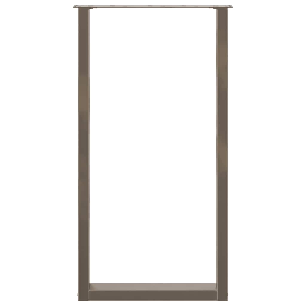Pieds de table de bar en forme de U, 2 pièces, acier naturel, 60 x (110-111) cm