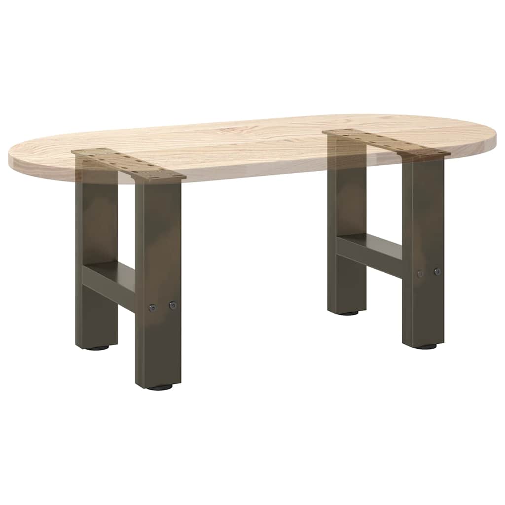 Pieds de table basse en acier naturel 2 pièces 30 x (30-31) cm - XIOS