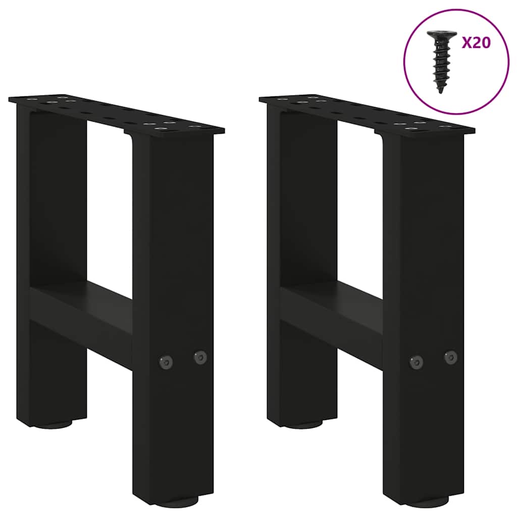 Pieds de table basse Noir 2 pièces 40 x (30-31) cm Acier - XIOS