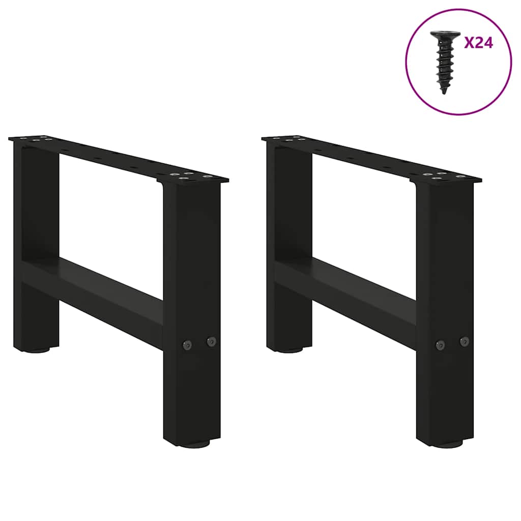 Pieds de table basse Noir 2 pièces 50 x (30-31) cm Acier - XIOS
