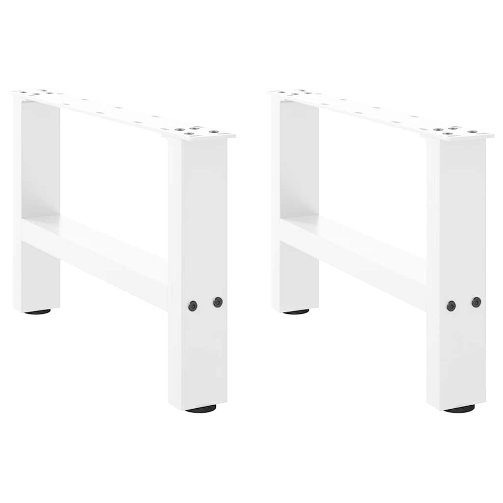 Pieds de table basse Blanc 2 pièces 50 x (30-31) cm Acier - XIOS