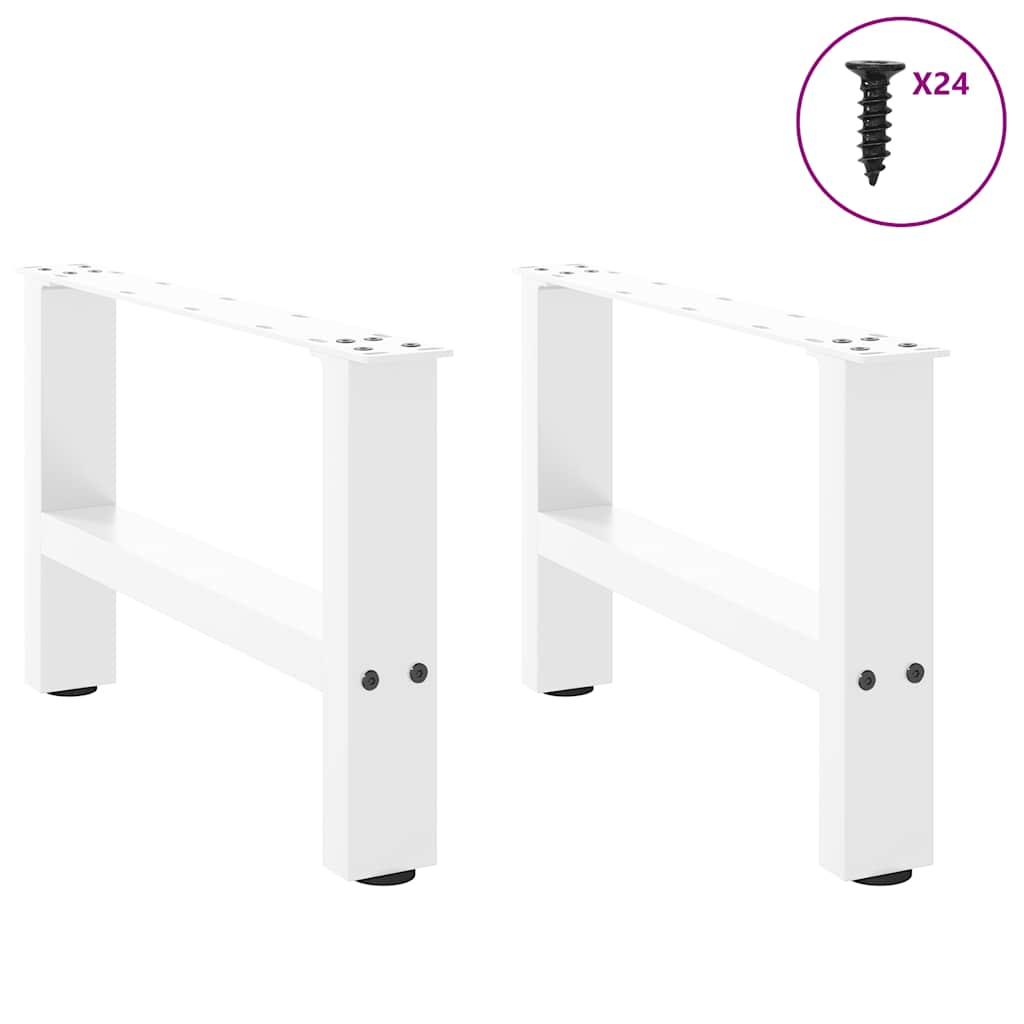 Pieds de table basse Blanc 2 pièces 50 x (30-31) cm Acier - XIOS