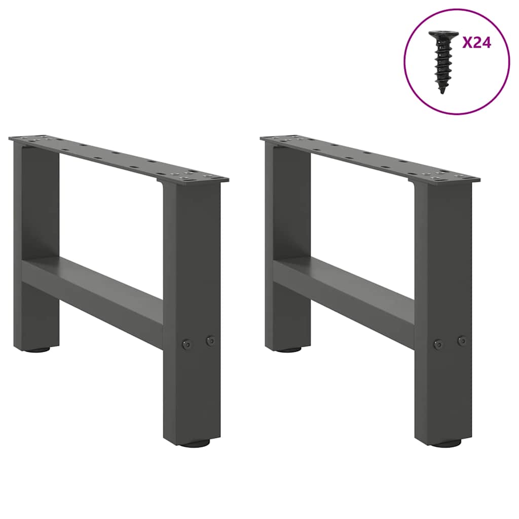 Pieds de table basse Anthracite 2 pièces 50 x (30-31) cm Acier - XIOS