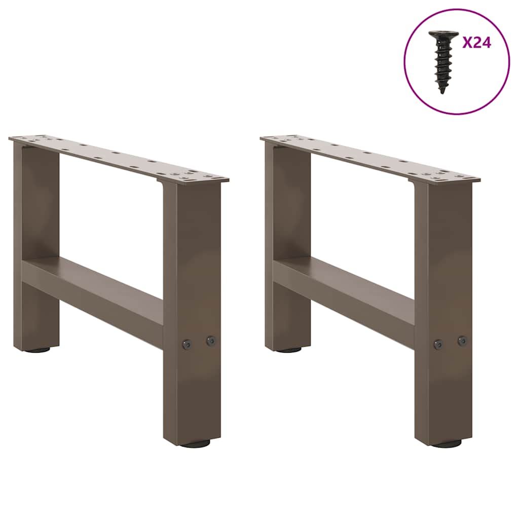 Pieds de table basse en acier naturel 2 pièces 50 x (30-31) cm Acier - XIOS