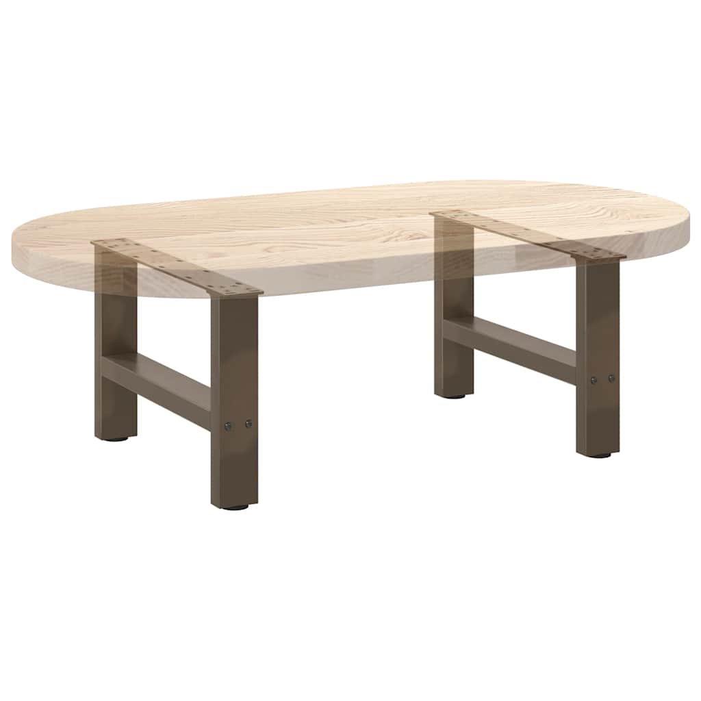 Pieds de table basse en acier naturel 2 pièces 50 x (30-31) cm Acier - XIOS