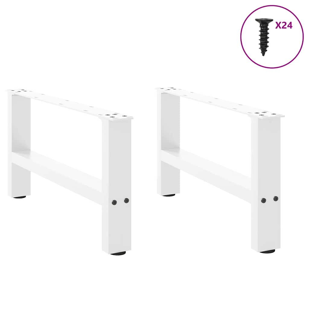 Pieds de table basse Blanc 2 pièces 60 x (30-31) cm Acier - XIOS