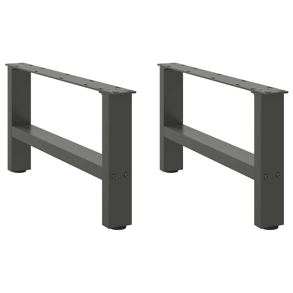 Pieds de table basse Anthracite 2 pièces 60 x (30-31) cm Acier - XIOS