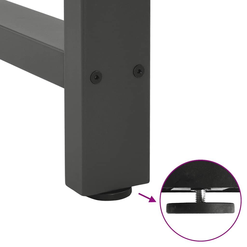 Pieds de table basse Anthracite 2 pièces 60 x (30-31) cm Acier - XIOS