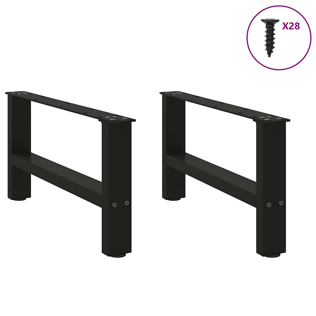 Pieds de table basse Noir 2 pièces 70 x (30-31) cm Acier - XIOS