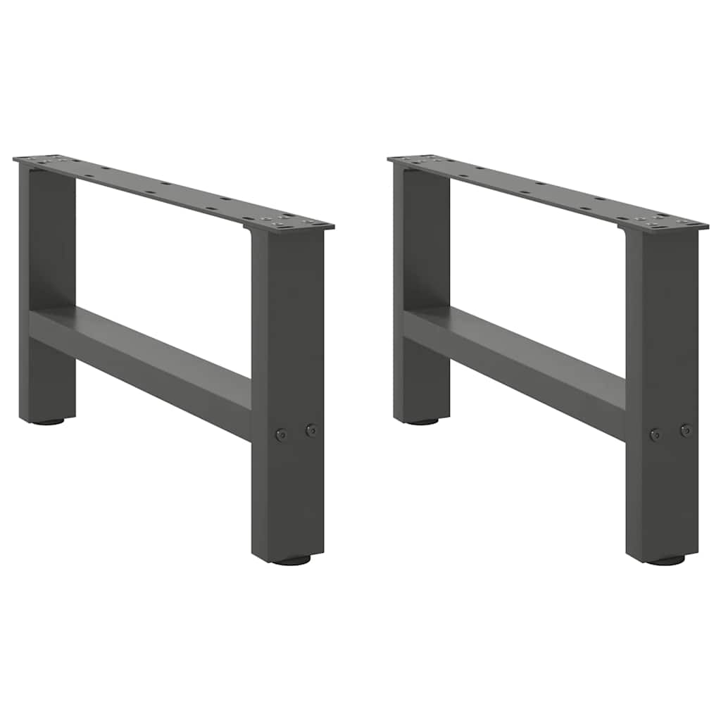 Pieds de table basse Anthracite 2 pièces 70 x (30-31) cm Acier - XIOS
