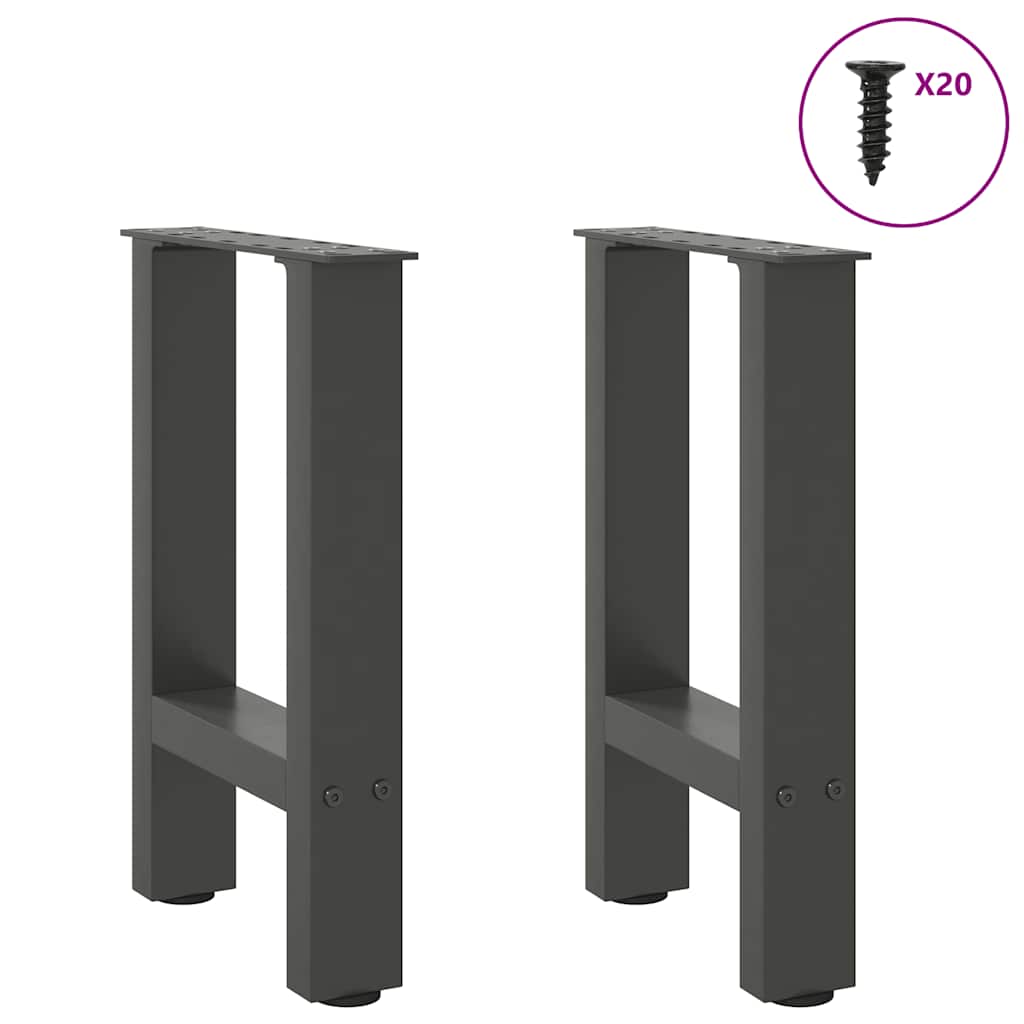Pieds de table basse Anthracite 2 pièces 38 x (42-43) cm Acier - XIOS