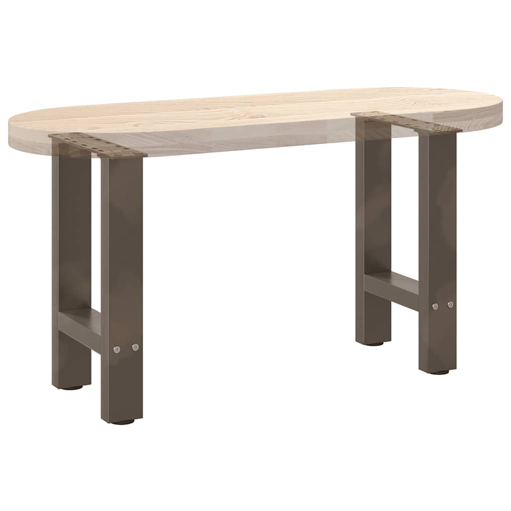 Pieds de table basse en acier naturel, 2 pièces, 38 x (42-43) cm - XIOS
