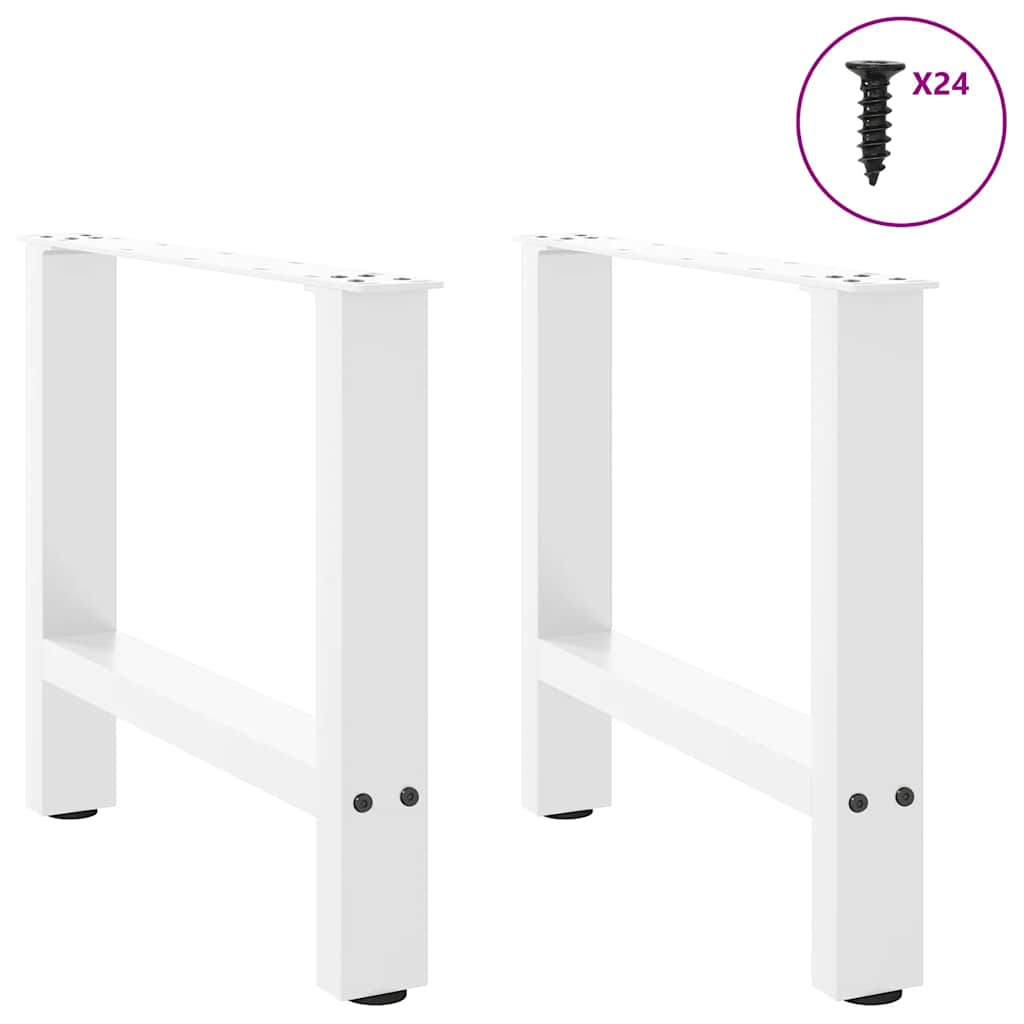 Pieds de table basse Blanc 2 pièces 50 x (42-43) cm Acier - XIOS