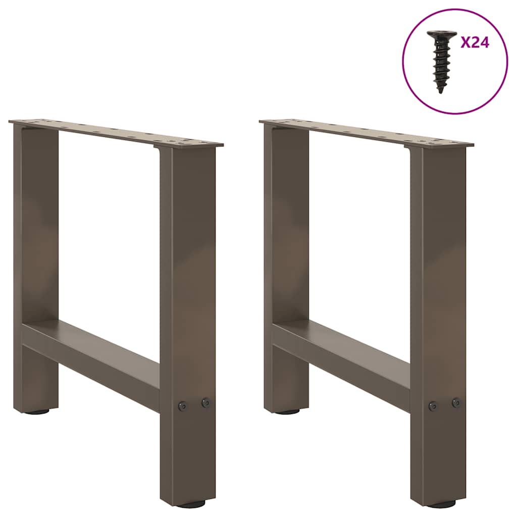 Pieds de table basse en acier naturel 2 pièces 50 x (42-43) cm Acier - XIOS