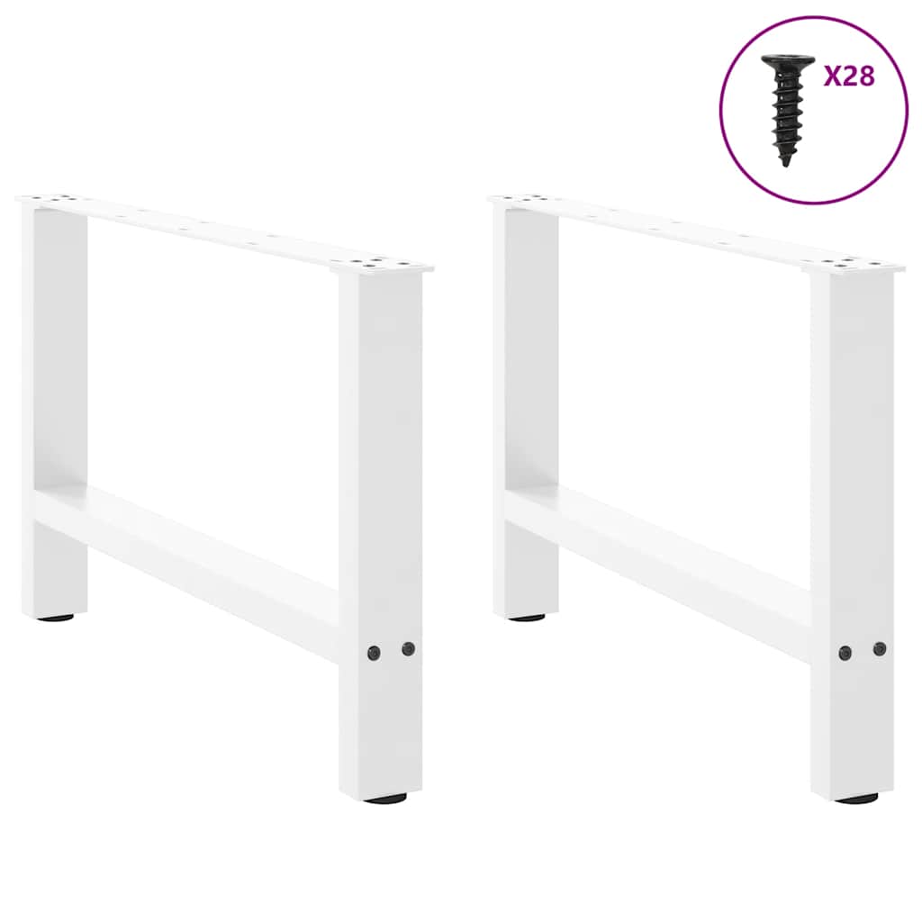 Pieds de table basse Blanc 2 pièces 70 x (42-43) cm Acier - XIOS