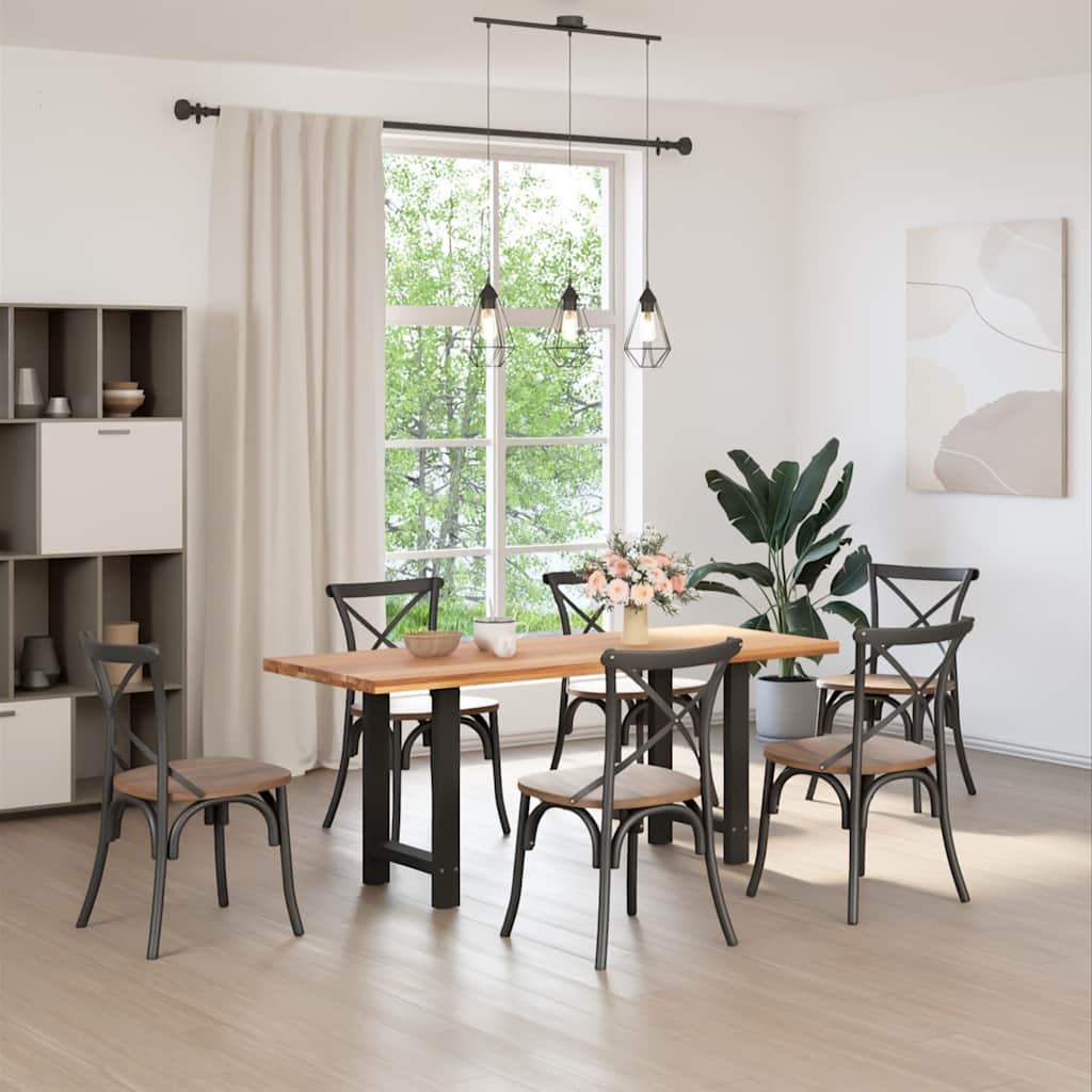 Pieds de table à manger Noir 2 pièces 50 x (72-73) cm Acier